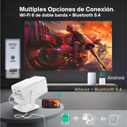 Proyector Gaming 350 Pro + 2 Mandos | 30.000 Juegos Retro | Cine y Consola en 1 Solo Equipo