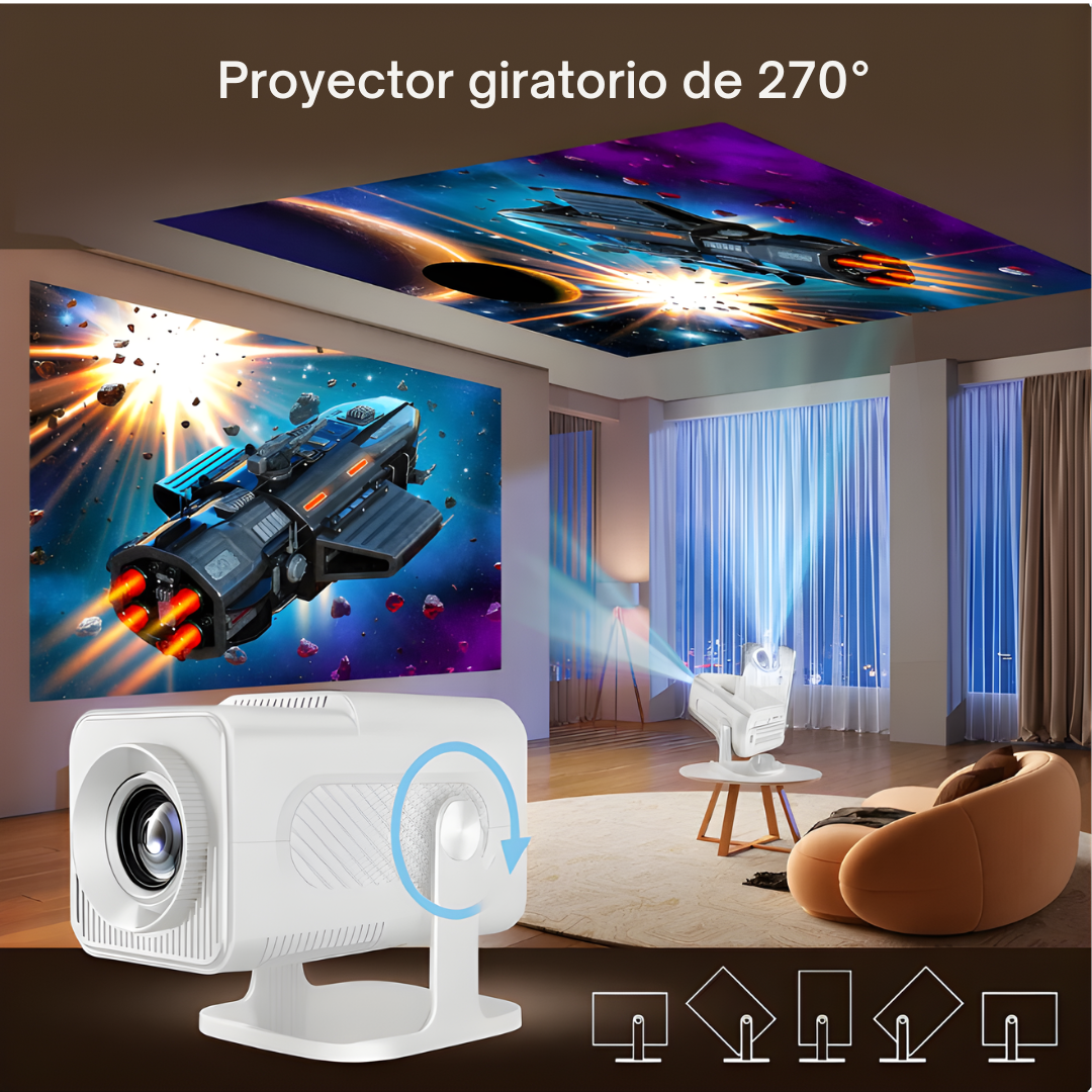 Proyector Gaming 350 Pro + 2 Mandos | 30.000 Juegos Retro | Cine y Consola en 1 Solo Equipo